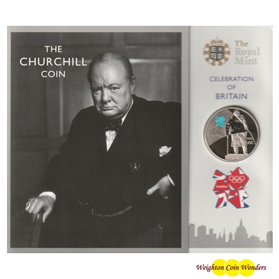 2010 £5 Proof BU Coin - Celebration of Britain - Churchill